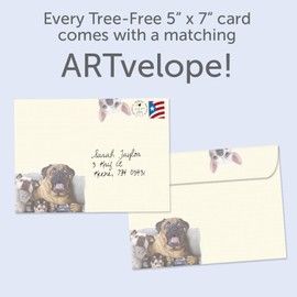 Tree-Free Greetings - Birthday Cards - Artful Designs - 2 Cards + Matching Envelopes - Made in USA - 100% Recycled Paper - 5"x7" - Dog Years (GT61221)