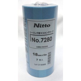 Nitto Denko Masking Tape, Sealing Blue, 7P N0.7280, Width 0.7 inches (18 mm) x Length 6.1 ft (18 m)