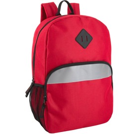 Trailmaker Reflective School Backpack for Kids | Colorful Backpack with Adjustable Straps, Side Water Bottle Pockets (Red)