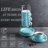 SWEEJAR Porcelain Espresso Cups with Saucers, 4 Ounce Stackable Cappuccino