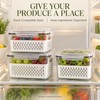 Produce Storage Containers for Fridge with Removable Colanders & Locking