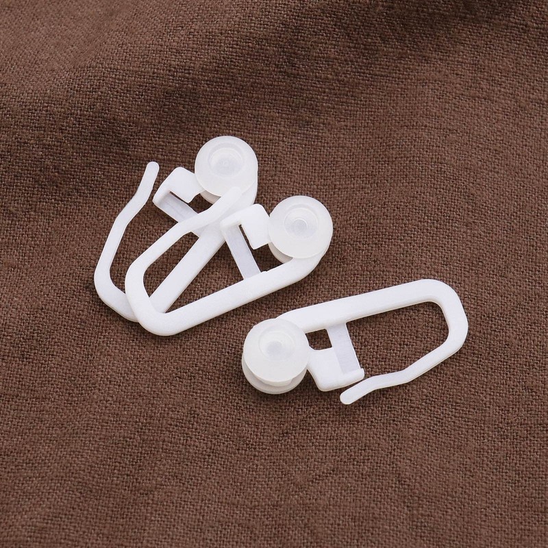 Create idea 100PCS Rolling Curtain Clips White Plastic Curtain Hooks