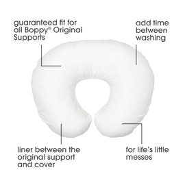 Boppy Original Nursing Pillow Liner, Bright White, Machine Washable and Wipeable, Extends Time Between Washes, Liner Only