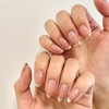 24pcs False Nails French Tip - Nude Gold Edge Press