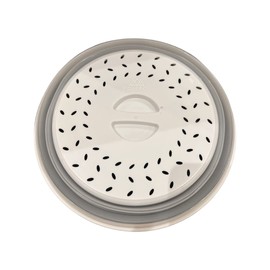 Microwave Plate Cover 10.5" Round Vented Collapsible Splatter Proof With Easy Grip Handle Dishwasher-Safe, BPA-Free Silicone & Plastic by Polerce (White)