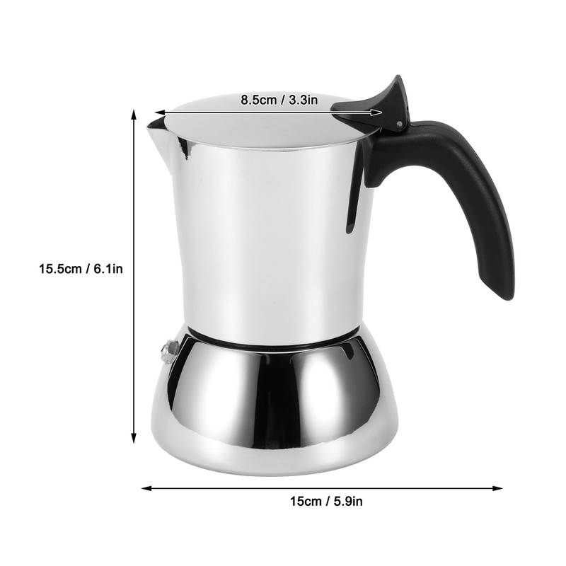 304 Stainless Steel Coffee Maker Mocha Pot Extraction Kettle for