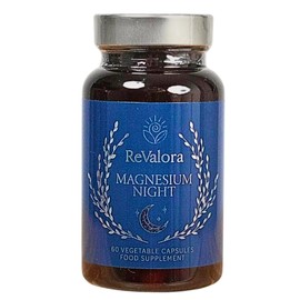 Revalora Magnesium Night Formula – Sleep, Relaxation & Recovery Support – Magnesium Glycinate and Citrate with Vitamin B6 – 60 Capsules