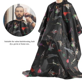 Trywise Hairdressing Cape, Does Not Stick to Hair, Easy to Clean Hairdressing Cape Adults, Suitable for Dyeing Perming in the Home Salon (9.1 x 6.0 x 1.6 Inches), black