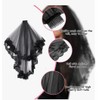 Black Lace Veil Hair Accessory 2 Tier Creative Cathedral Wedding