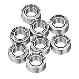 sourcing map 8Pcs MR63ZZ Small Bearing, 3mm ID 6mm OD 2.5mm Width Double Shielded Deep Groove Ball Bearings for Electric Motor Skateboards 3D Printer, P5 (ABEC 5)
