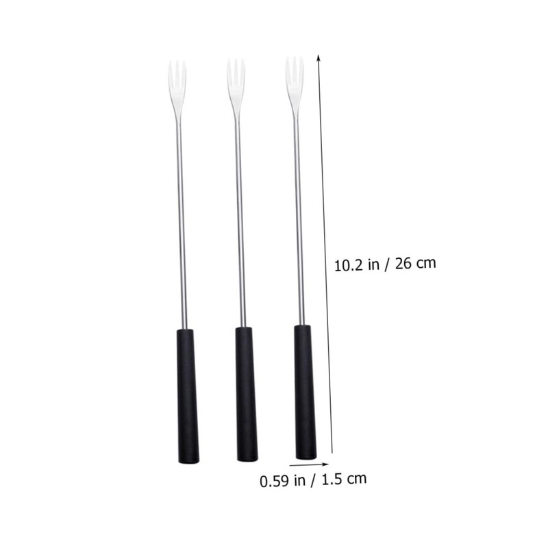 Ciieeo 6Pcs Stainless Steel Fondue Forks Household Dipping Forks with