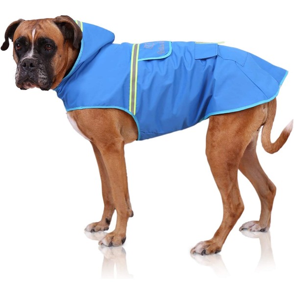 Bella & Balu Dog Raincoat, Waterproof Hooded Dog Coat with