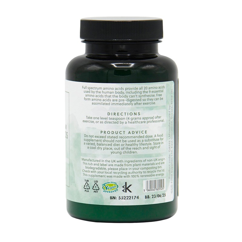 Full Spectrum Amino Acid Powder | BCAA | Vegan Free