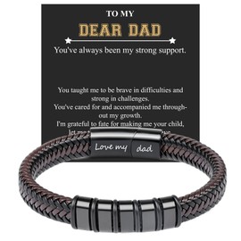 Gifts for Men - Gift for Dad - Mens Bracelets Leather for Fathers,Father s Day Gifts from Daughter Son,Christmas,Thanksgiving Day,Birthday Gift for Men Who Have Everything