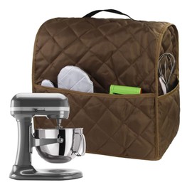 ZUYYON Stand Mixer Dust Proof Cover, Kitchen Mixer Accessories with Pockets and Handle, Fits for Bowl Lift 4.5-Quart and 5-Quart, Waterproof(Brown)