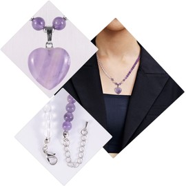 KYEYGWO Crystal Bead Bracelet for Women, Heart Stone Pendant, Heart Shape Gemstone Necklaces, Chakra Bracelets, Love Pearl Necklaces, Healing Stone Wrap Bracelet, Two-Tone Blessing Jewellery, Nylon