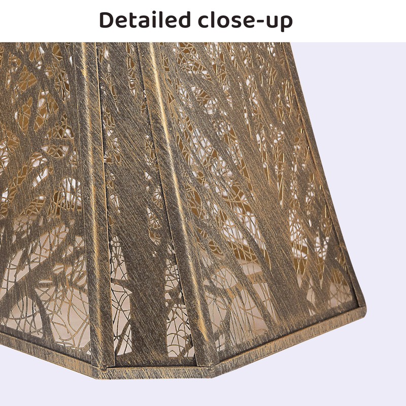 SWAIFDEE Etched Forest Metal Lampshade, Rectangle Large Lamp Shade Fitter