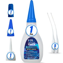 CA Glue Thick Viscosity Kit,1.75 oz. Cyanoacrylate Glue, Heavy-Duty Super Glue for Gap-Filling, Wood, Metal, Plastic, Furniture Repair, High-Strength Adhesive for Vertical and Overhead Surfaces