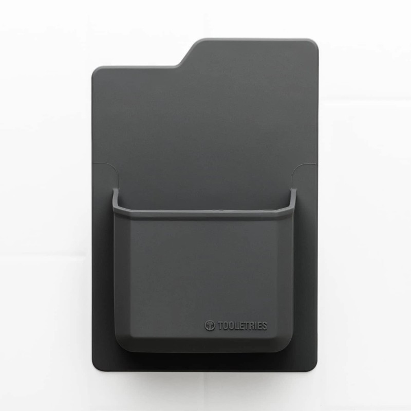 Tooletries James Charcoal Caddy Bathroom Organizer with Silicone Grip Technology