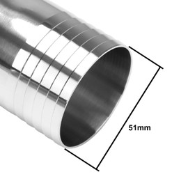 DERNORD Sanitary Hose Barb Pipe Fitting 2" Tri Clamp (64MM Ferrule) 45 Degree Elbow Tube OD 2"/51MM
