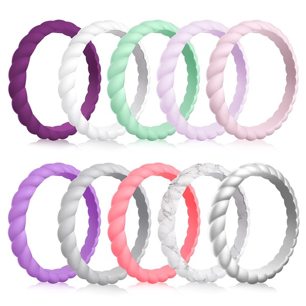 MOKANI - Anillo de boda de silicona para mujer, paquete