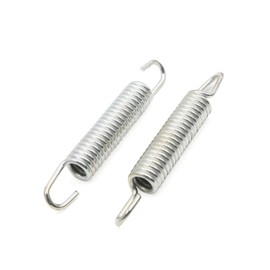 A ABSOPRO 10 cm Motorcycle Footrest Side Stand Return Spring Replacement for Honda CG125 Metal Silver (Set of 2)