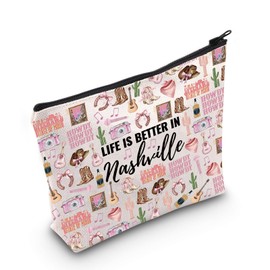 Nashville Travel Gift Nashville Trip Gift Life is Better in Nashville Makeup Bag Nashville Souvenir (in Nashville Bag EU)