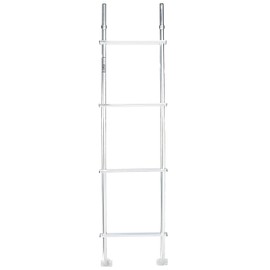 Surco A103 Universal Style Aluminum 4-Step Van Ladder - Compatible with Select Chevrolet G-Series/Express; Dodge B-Series/Ram; Ford E-Series; GMC G-Series/Savana + More; Brite Dipped Polished Finish