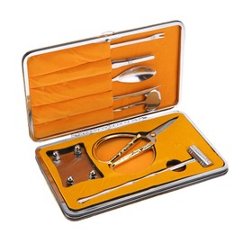 8PCS Lobster Crab Cracker Tools Stainless Steel Seafood Claw Set Cutting Hammer Spoon Scissors Axe Fork Tweezers with Gift Box