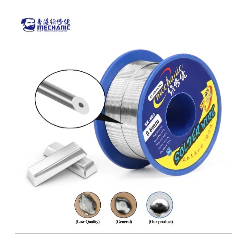 Mechanic SX-862 0.6mm 60g Double Rosin Core Solder Wire 183°c