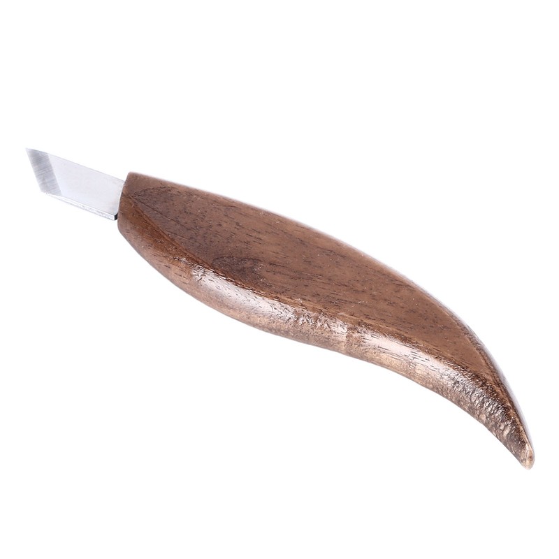 Wood Carving Knife Stainless Steel Blade Walnut Handle Whittling Knife
