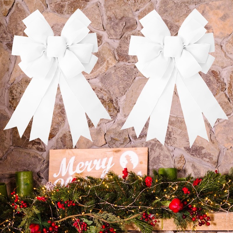 Large Fall Bow Wreath Thanksgiving Decor Buffalo Bows for Indoor