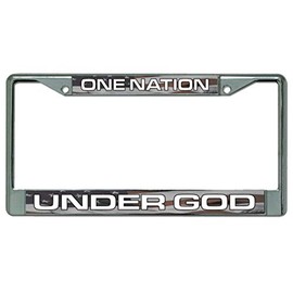 One Nation Under God Chrome License Plate Frame