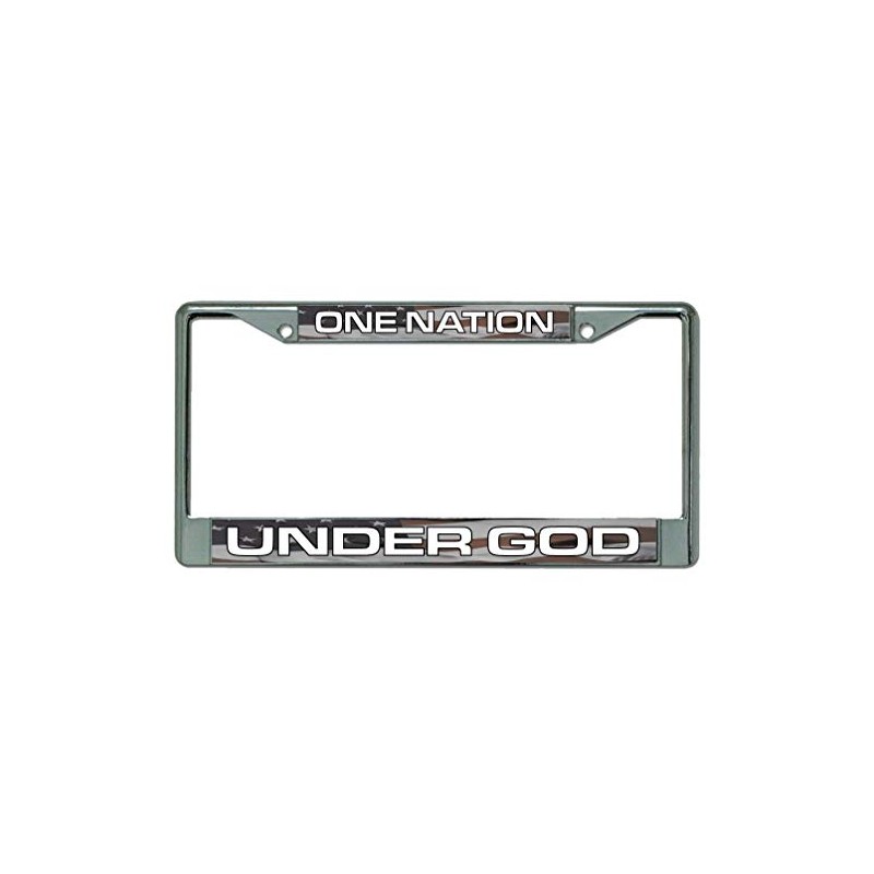 One Nation Under God Chrome License Plate Frame