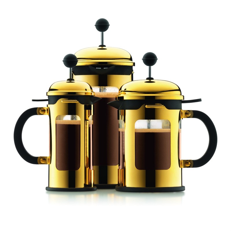 Bodum New Chambord Kaffeebereiter 8 Tassen, Chrom, Gold, 1 Litre