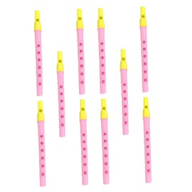 FELTECHELECTR 10pcs Boy Girl Clarinet Toys Plastic Flute Hand Coordination Toy Accurate Tones Easy to Use for Music Learning Random Color