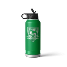 Alterd Industries Soccer Coach Gift - Soccer Coach Gifts Tumbler | soccer coach gifts for men | Girls Soccer Coach Gifts | Soccer coach ideas (Soccer Crest, Green, 32oz Water Bottle)