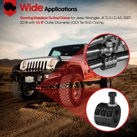 Upgraded Steering Stabilizer Tie Rod Clamp ​(1-3/8" OD tube) Fit For 2007-2018 Jeep Wrangler JK/JT With 1-3/8" OD Tie Rod, replace for #4050-38