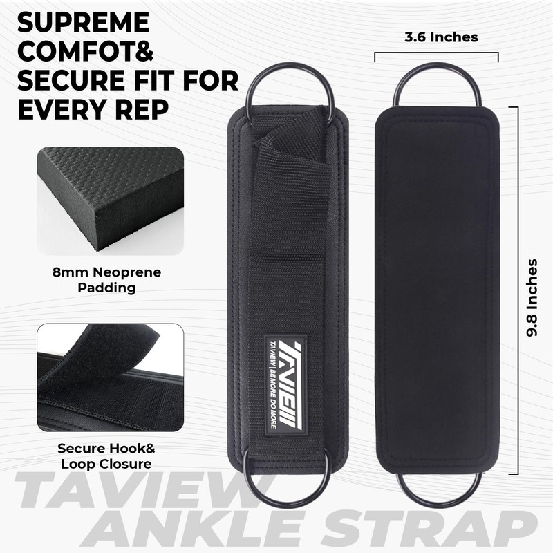TAVIEW Ankle Straps Cable Machine Attachment for Gym - Cable