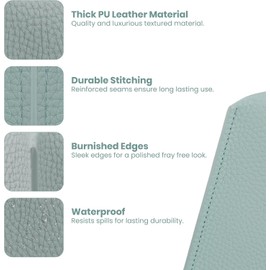 Tissue Box Cover Holder, Square with Bottom Belt- PU Leather Decorative Organizer for Tabletop, Bathroom, Car, Office