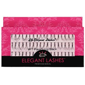 Elegant Lashes Individual Flare X-Long Black Eyelashes (Single Pack - 1 Tray)