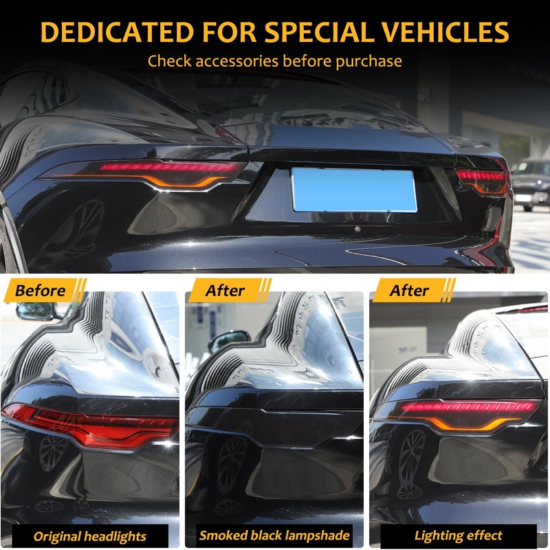 Daeiclru Car Tail Light Lamp Cover Compatible with Jaguar F-Type