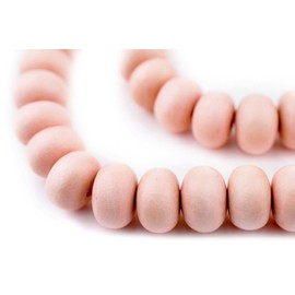 TheBeadChest Pink Abacus Natural Wood Beads (10x15mm): Organic Eco-Friendly Wooden Bead Strand for DIY Jewelry, Crafts, Necklace and Bracelet Making