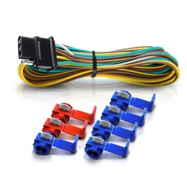 OPT7 Hardwire Kit for LED Tailgate Light Bar (4.9ft 4 Pin Harness + 7 Wiring Connectors), Compatible with 21-24 F150, 15-18 Chevy Silverado/GMC Sierra 1500, 22-24 Tundra, 15-24 RAM Frontier Ranger