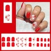 RIICFDD Valentine Press on Nails Short Fake Nails Square False