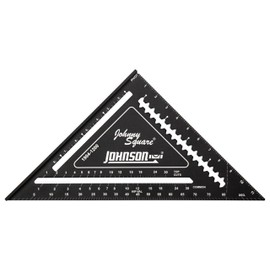 Johnson Level & Tool 1904-1200 Johnny Square Professional Easy-Read Aluminum Rafter Square, 12", Black, 1 Square