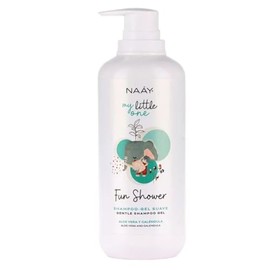 NAÁY My Little One Fun Shower Champú Gel Suave 2 en 1, 200 ml, Aloe Vera y Caléndula, Sin Sulfatos, Para Pieles Sensibles y Atópicas, Bebés y Niños, V