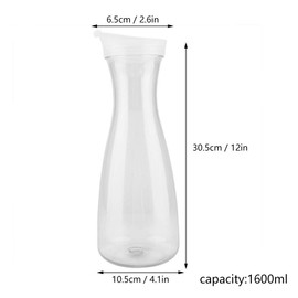 Juice Bottle, Acrylic Transparent Water Jug, Ice Cold Juice, Milk Kettle with Lid for Bar, Home Use (1600 ml)
