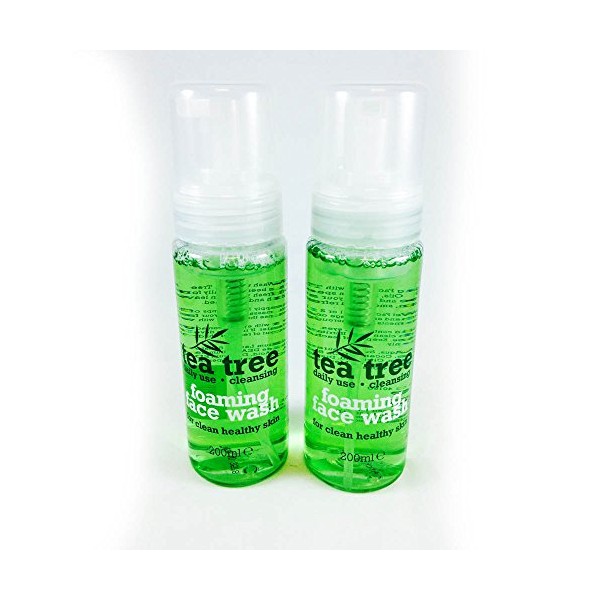 2 X TEA TREE FOAMING FACE WASH 200ml FOR HEALTHY CLEAN SKIN - DAILY USE