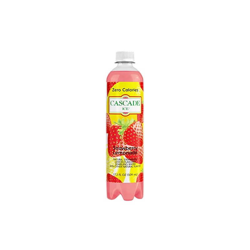 Cascade Ice Sparkling Water, Strawberry Lemonade, 17.2 Fl Oz (Pack